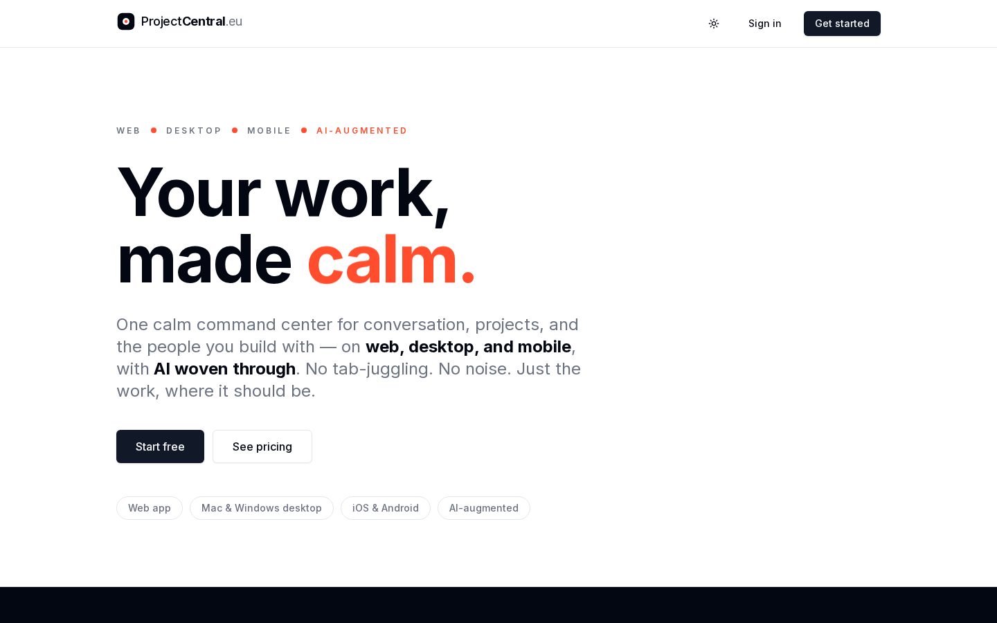 ProjectCentral — projectcentral.eu homepage